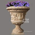 Natural Solid decorative garden marble flower pot